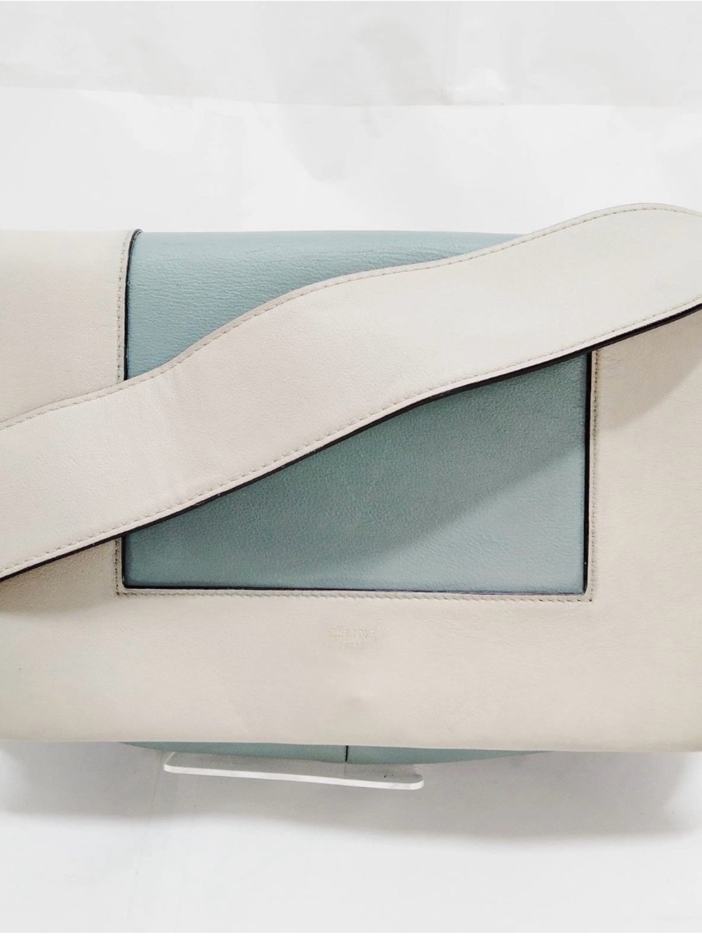 Celine Leather Bag With Wide Strap